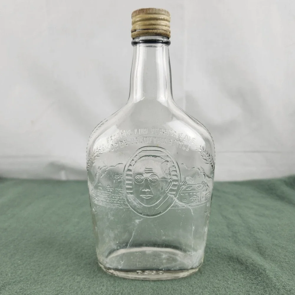 Vintage‎ 1950's Harry Wilken & Family Distillery Embossed Empty Whiskey Bottle